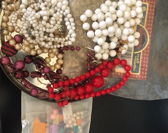 CLEARANCE- Large Assortment of Vintage Beads and Necklaces Destash Upcycle