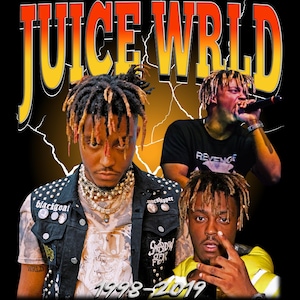 Juice WRLD T-Shirt Design: Retro 90s Rap Tee (PNG Digital Download)
