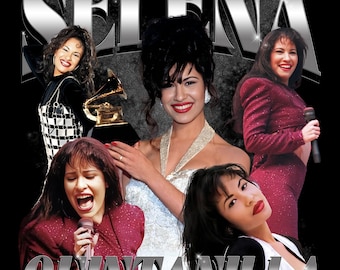 Selena Quintanilla T-Shirt Design: 90s Retro Bootleg Tee (PNG Digital Download)