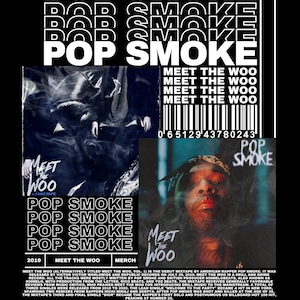 Pop Smoke T-Shirt Design: Retro 90s Rap PNG (Digital Download 4500x5100 px)