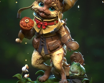 Anime Figure – Handpainted Resin Figure, Action Figure, inspired by Monster Hunter Wilds – Felyne