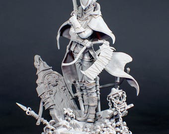 3D Model – Unpainted Resin Figure, Custom Action Figure, inspired by Bloodborne – Hunter Action Figure