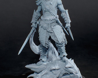 3D Model – Unpainted Resin Figure, Action Figure, inspired by Skyrim – Dragonslayer