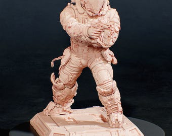 Hugh - 3D Model – Unpainted Display Figure, Action Figure, inspired by Pragmata