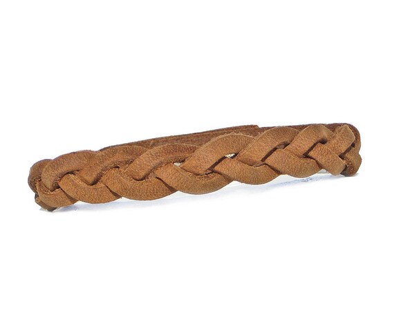 TAN Leather Braid Bracelet