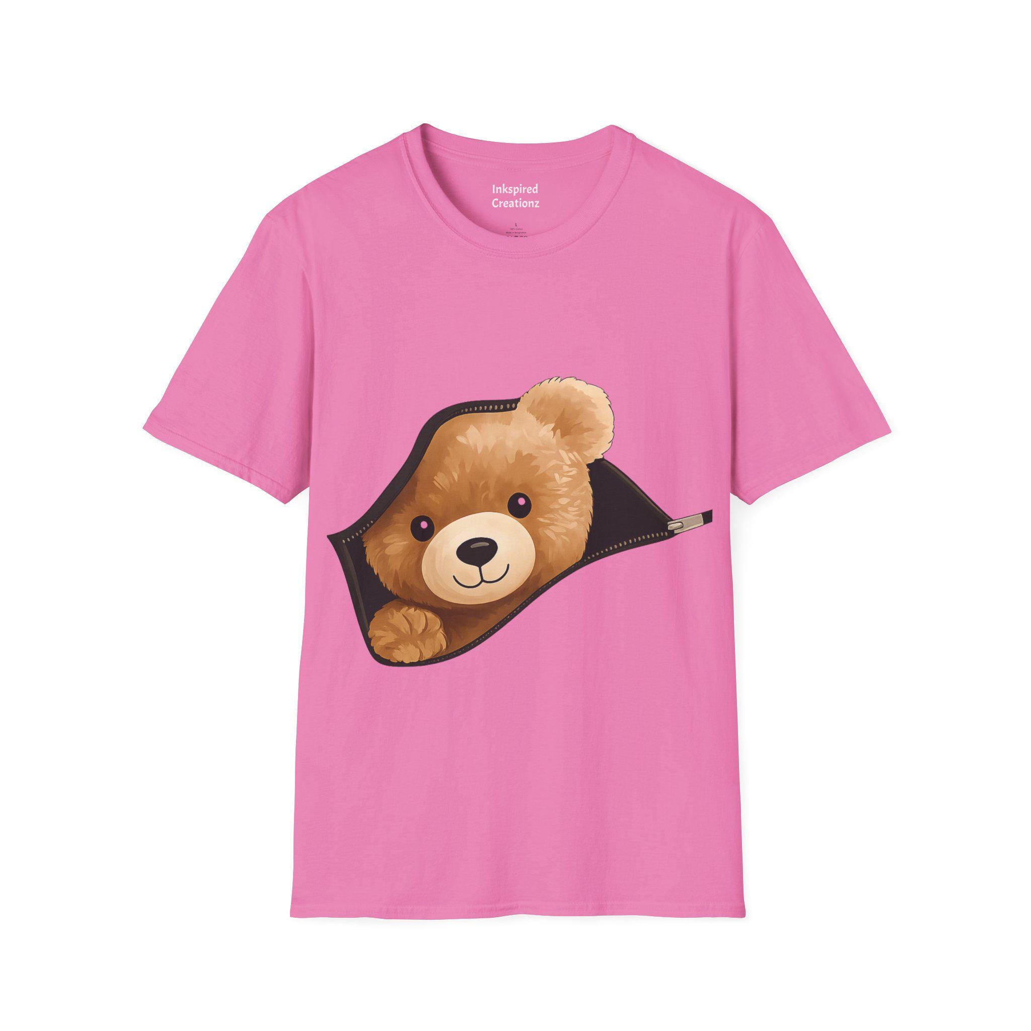 Teddy Bear Peekaboo T-shirt, Playful Animal Design - Etsy UK