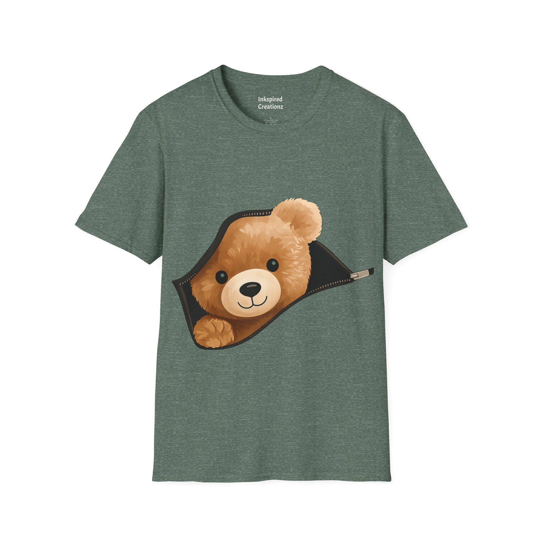 Teddy Bear Peekaboo T-shirt, Playful Animal Design - Etsy UK
