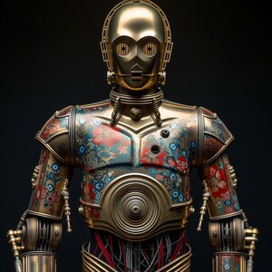 C3 PO flower gold tattoo