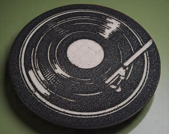 RETRO VINYL COASTER - 3D Printed Drink Coaster for Music Lovers