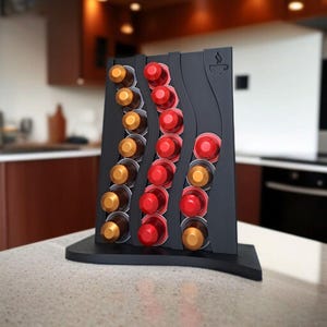 Nespresso Capsule Holder  3D Printed Pod Rack for 21 Capsules  Minimalist Counter Organizer