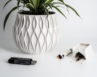 3D Printed Plant Pot with Hidden Storage & Push-Lock Compartment – Stylish Secret Stash Planter for Home Decor, Gift for Her
