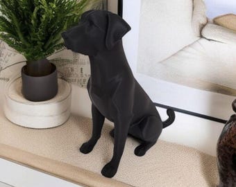 3D Printed Labrador Dog Sculpture: Modern Minimalist Home Decor