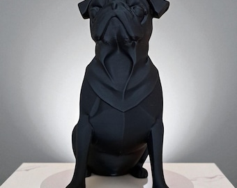 3D gedruckte Mops Statue: Umweltfreundliche PLA Moderne Haustier Dekoration