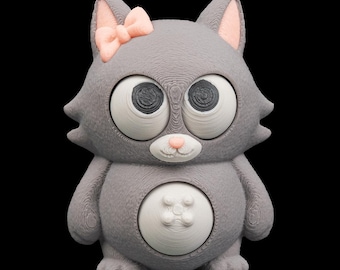 Cute Cat Keychain – Interactive Kitty Keyring, Kawaii Cat Charm, Fun Backpack Accessory, Gift for Cat Lovers
