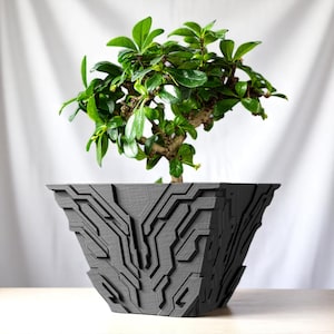 3D GEDRUCKTER Blumentopf - Moderner Geometrischer Topf mit Drainage