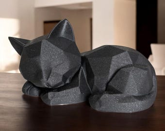 ローポリ猫像：モダンな幾何学模様の猫の装飾 - Etsy 日本