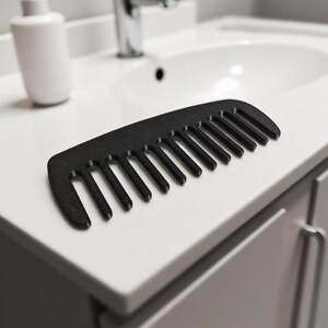 3D Printed Wide Tooth Comb: Detangler for Curly & Thick Hair