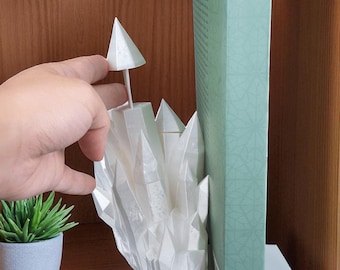 Lore Crystal Bookend & Bookmark – Fantasy Crystal Decor for Readers and Shelves