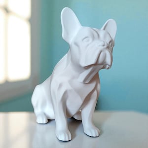 3D Printed French Bulldog Statue  Unique Dog Decor for Frenchie Lovers  Modern Pet Sculpture Gift