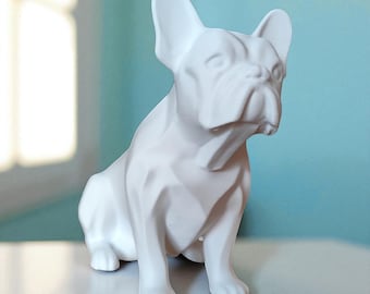 3D Printed French Bulldog Statue: Modern PLA Dog Decor