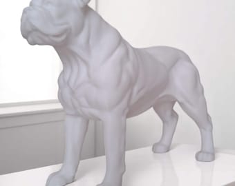 3D-Printed American Bulldog Statue – Modern Dog Lover Gift