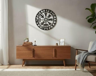 Vegvisir Viking Compass Wall Decor: Norse Symbol, Nordic Rune Art