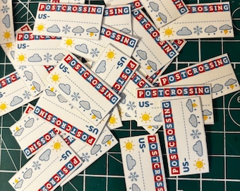 Pegatinas de vinilo mate de 30 piezas para identificación estadounidense de Postcrossing