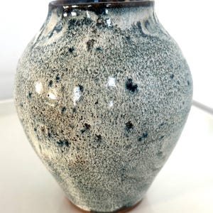 Wabi-sabi speckled glazed ceramic vase by Eric Ruelland