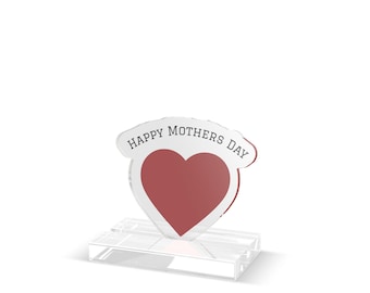 Espositore in acrilico per la Festa della Mamma / Espositore personalizzato, da tavolo