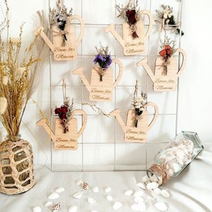 Mother&#39;s Day, wall decoration, dried flowers, watering can, personalization, gift, wood, engraving