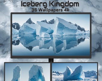 Iceberg Kingdom – 36 Ultra Realistic Iceberg Wallpapers 4K | Polar Arctic Ice Landscapes | Frozen Nature Desktop Backgrounds