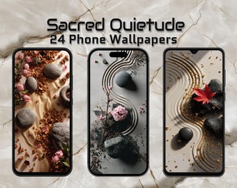 Sacred Quietude - Zen-Inspired Phone Wallpapers (24 Pack) | Minimalist & Peaceful Aesthetic | 1440x3120