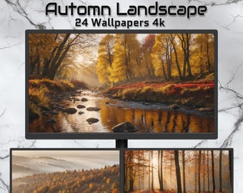 Jesienny krajobraz – 24 tapety 4K z ciepłym jesiennym lasem | Złote lasy, fotografia przyrodnicza, tła z spokojnymi jesiennymi widokami