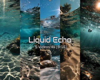 Liquid Echo – 5 ultrarealistycznych filmów 4K z tropikalnym, pionowym oceanem [9:16] | Podwodne klipy filmowe do projektów kreatywnych