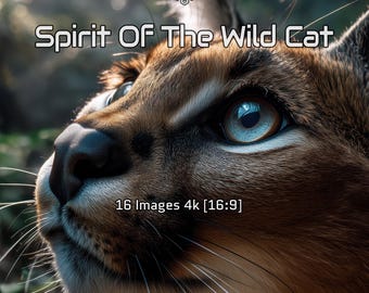 Spirit Of The Wild Cat – 4K Nature Wallpapers | Majestic Wild Cat Photography, Digital Backgrounds, Wildlife Art Prints