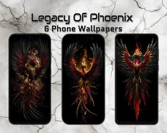 Legacy Of Phoenix – 6 Fiery Phone Wallpapers | Phoenix Art | Dark Mythical Bird Mobile Backgrounds | Fantasy Flame Wallpaper Pack