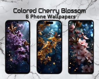 Kolorowy kwiat wiśni – 6 tapet na telefon