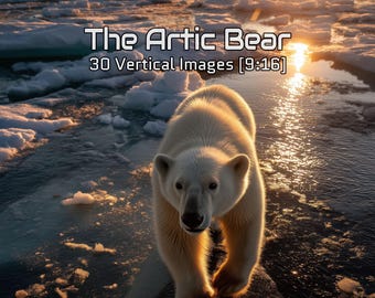 Photorealistic Vertical Images – Polar Bear Phone background – Arctic Wildlife Digital Download – Snow Ice Nature Photography Art