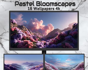 Pastel Bloomscapes – 16 marzycielskich tapet kwiatowych 4K (tapety na pulpit)