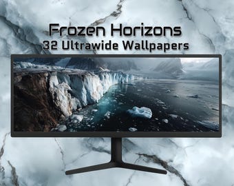 Frozen Horizons – 32 Ultra-Wide Winter Wallpapers (3440x1440) | Icy Landscape Desktop Backgrounds