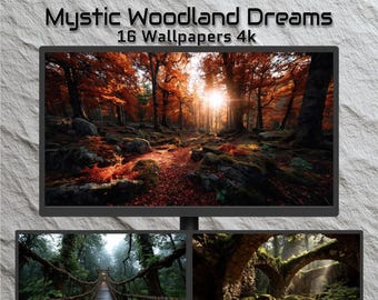 Mystic Woodland Dreams – 16 Forest Fantasy Wallpapers 4K | Digital Nature Desktop Backgrounds