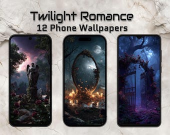 Zmierzch Romans Gotycka Estetyczna Tapeta Na Telefon – 12 Mrocznych Fantastycznych Tłem Mobilnych, Księżycowe Ruiny, Romantyczna Nocna Sztuka