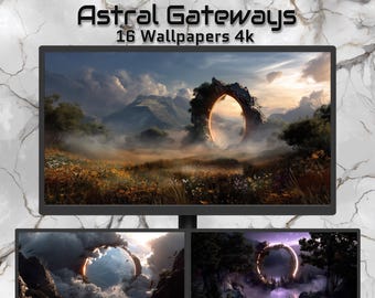 Astral Gateways – 16 Fantasy Portal Wallpapers 4K | Sci-Fi Nature Landscapes | Epic Ring Worlds Backgrounds for Desktop & Screen