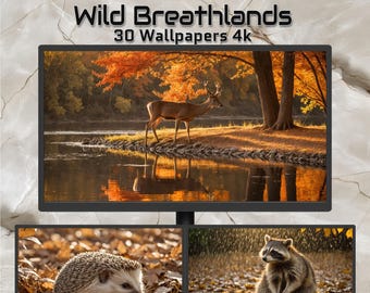 Wild Breathlands – 30 jesiennych tapet 4K z dziką przyrodą | Tła pulpitu z motywem przyrody | Zwierzęta leśne | Jesienne krajobrazy | Pobieranie cyfrowe