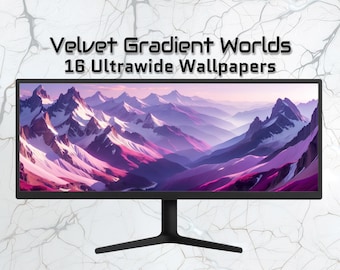 Velvet Gradient Worlds – Ultrawide 3440x1440 Wallpapers, Dreamy Landscape Backgrounds, Minimal Aesthetic Desktop Art