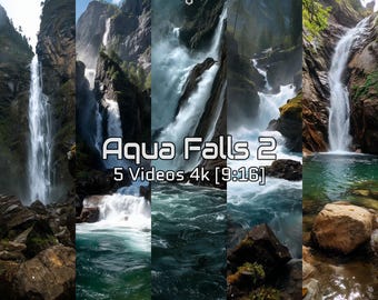 Aqua Falls 2 – Pięć filmów z pionowymi wodospadami (4K 9:16)