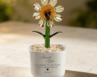 Maceta de vitral personalizada, regalo de agradecimiento para maestros, regalo de agradecimiento para compañeros de trabajo, gracias por ayudarme a crecer