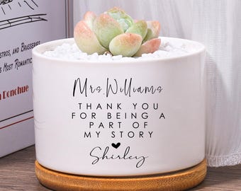 Regalo de agradecimiento para el maestro / Regalo de fin de año Maceta personalizada / Maceta de escritorio de agradecimiento para el maestro / Maceta suculenta personalizada Regalo para el maestro