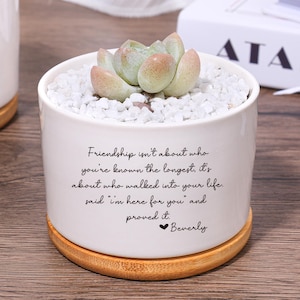Vasos de flores personalizados para melhor amiga | Presente para ela, presente de aniversário, presente de agradecimento | Vaso de plantas para melhores amigas