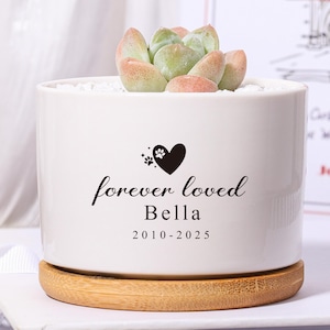 Personlig kruka för minnesdjur | För alltid älskad present till sympati för husdjur | Minnesblomma för husdjur | Minnesblomma för förlust av husdjur | Minnesväxt för katt och hund